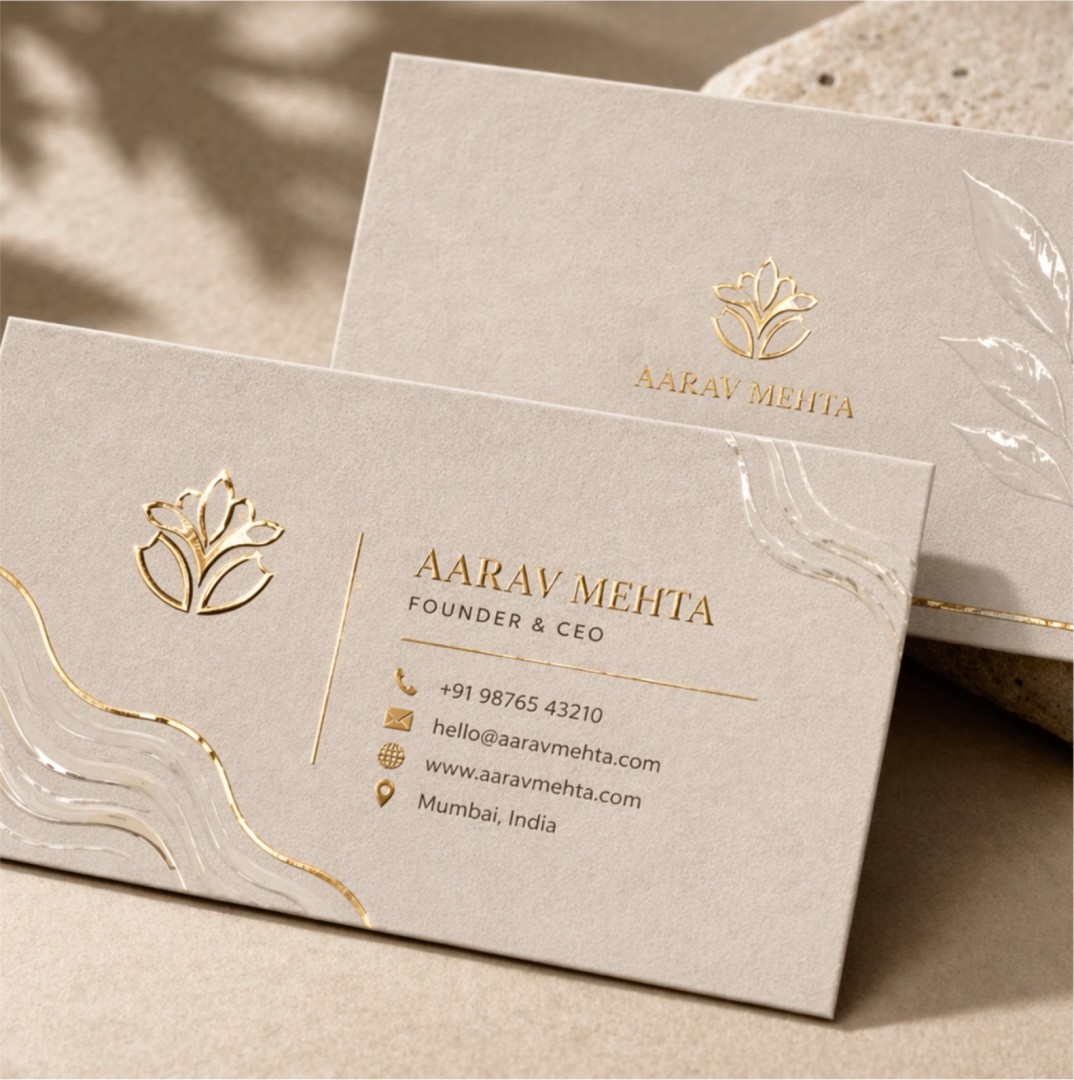Velvet UV And Foil 500 GSM Visiting Cards